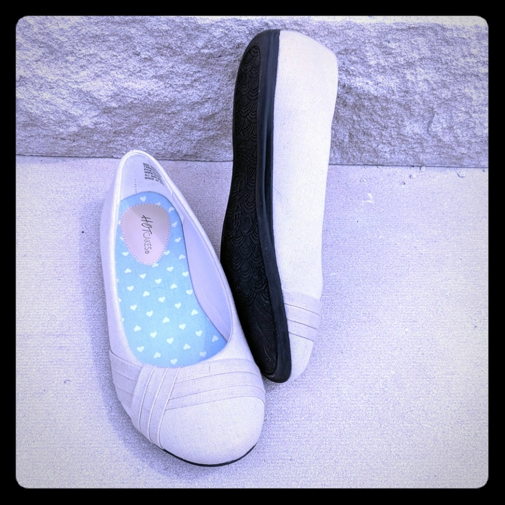 Hotcakes cloth ballet flats beige shoe soft 8
